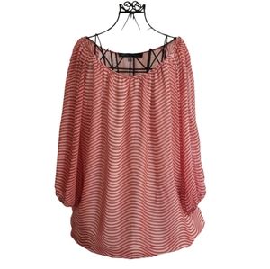 Rose & Olive cold shoulder top